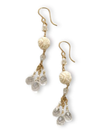 Bali Fleur Rose Dangles