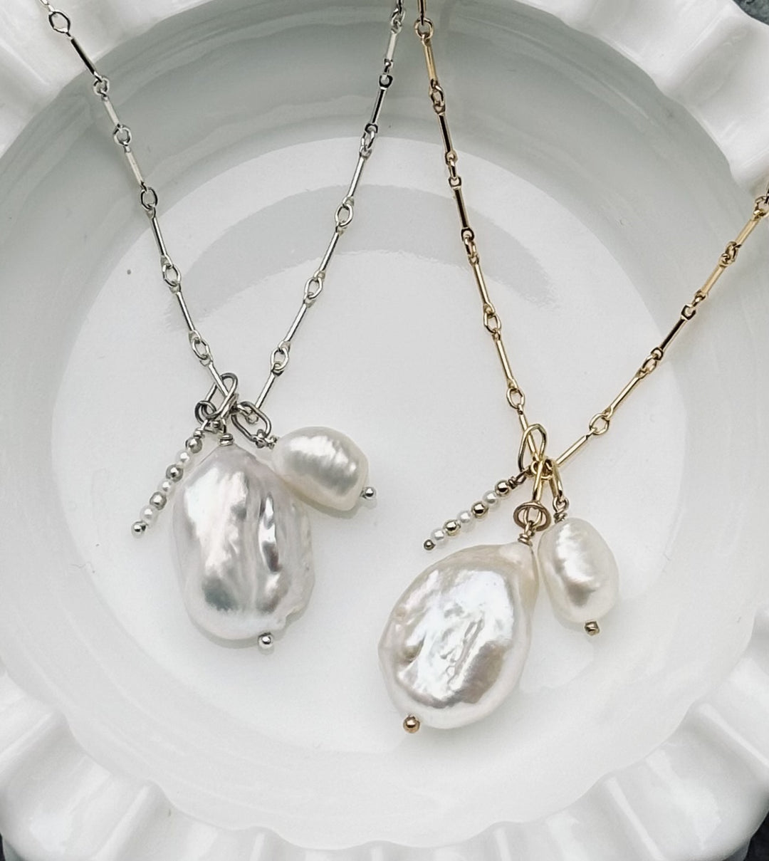 Melange Pearl Pendant-sterling or gold