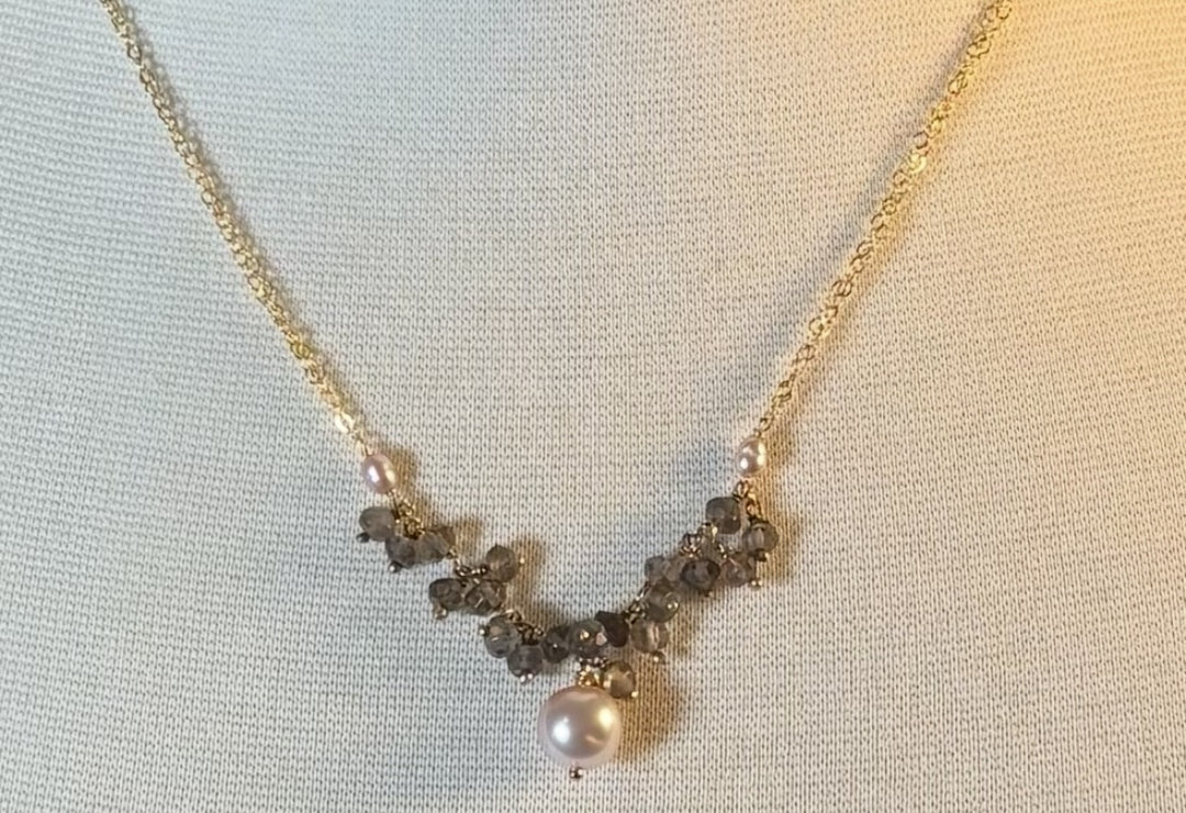 Bountiful Pendant-3 colorways: tourmaline, labradorite or smoky topaz